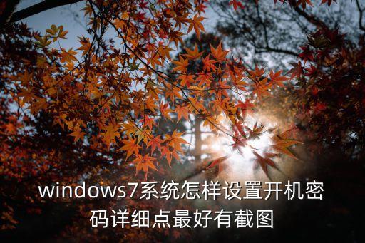 windows7系统怎样设置开机密码详细点最好有截图