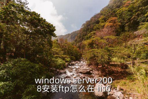 windows server2008安装ftp怎么在 iis6