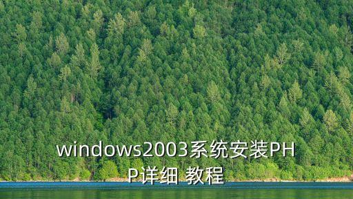windows2003系统安装PHP详细 教程