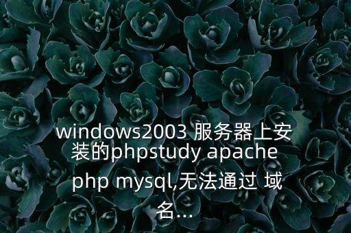 windows2003 服务器上安装的phpstudy apache php mysql,无法通过 域名...