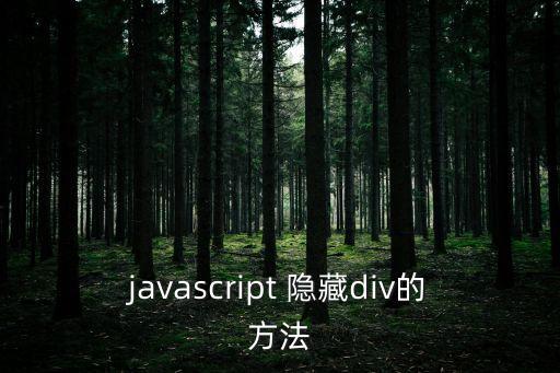javascript 隐藏div的方法