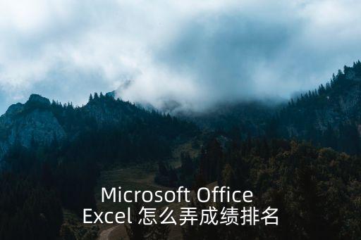 Microsoft Office Excel 怎么弄成绩排名