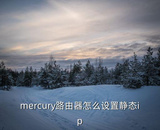 mercury路由器怎么设置静态ip