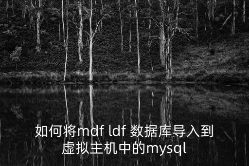 如何将mdf ldf 数据库导入到虚拟主机中的mysql