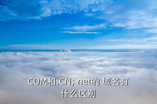 COM和.CN; net的 域名有什么区别