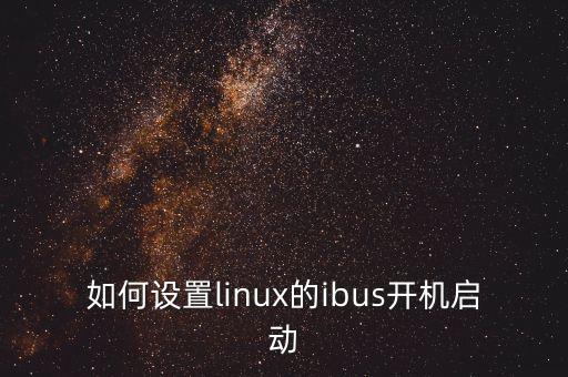 如何设置linux的ibus开机启动